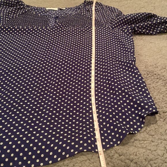 Liz Claiborne Blue Polka Dot Shirt Size Large - Picture 7 of 10